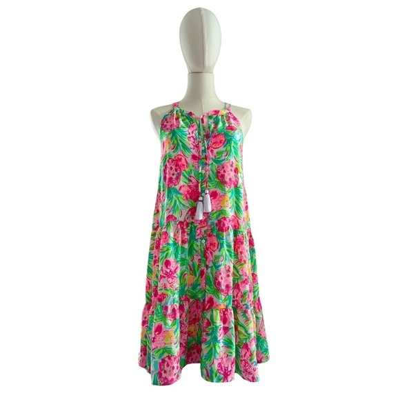 Lilly Pulitzer Dresses & Skirts - Lilly Pulitzer Carolane Lileeze Halter Swing Dress Pear Necessities Large